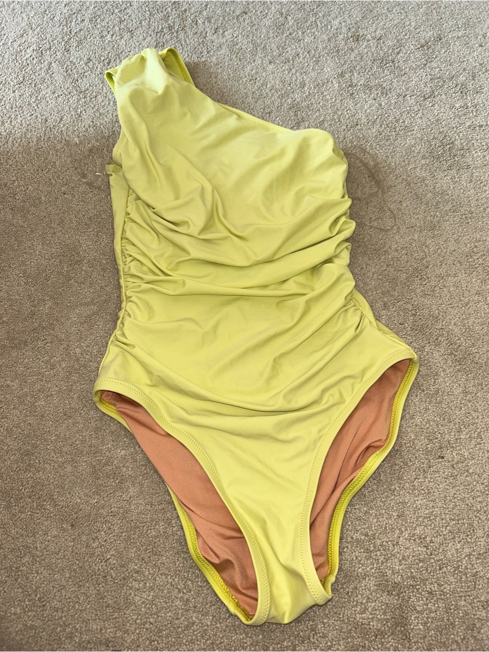 New J. Crew Lime Green One-Shoulder Swimsuit Women’s